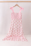 Pink Pumpkin Floral Smocked Mom Dress Aaria Tees
