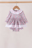 Pink Floral Embroidery Bubble Aaria Tees