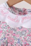 Pink Floral Embroidery Bubble Aaria Tees
