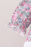 Pink Floral Embroidery Bubble Aaria Tees