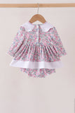 Pink Floral Embroidery Bubble Aaria Tees