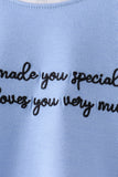 Blue Embroidery Bubble Aaria Tees