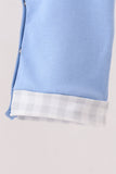 Blue Embroidery Romper Aaria Tees