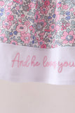 Pink Floral Embroidery Ruffle Pants Set Aaria Tees