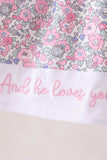 Pink Floral Embroidery Ruffle Dress Aaria Tees
