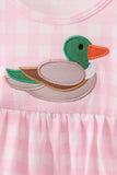 Pink Mallard Applique Gingham Bloomer Set Aaria Tees