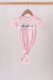 Pink Mallard Embroidery Gown Aaria Tees