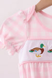 Pink Mallard Embroidery Gown Aaria Tees