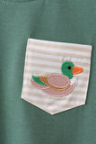 Green Mallard Embroidery Pocket Top Aaria Tees