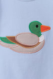 Blue Mallard Applique Gingham Pants Set Aaria Tees