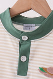 Brown Stripe Mallard Embroidery Top Aaria Tees