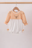 Beige Deer Embroidery Bubble Aaria Tees