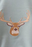 Sage Deer Embroidery Bubble Aaria Tees