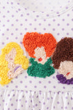 Purple Hocus pocus french knot ruffle bloomer set - Aaria Tees Aaria Tees
