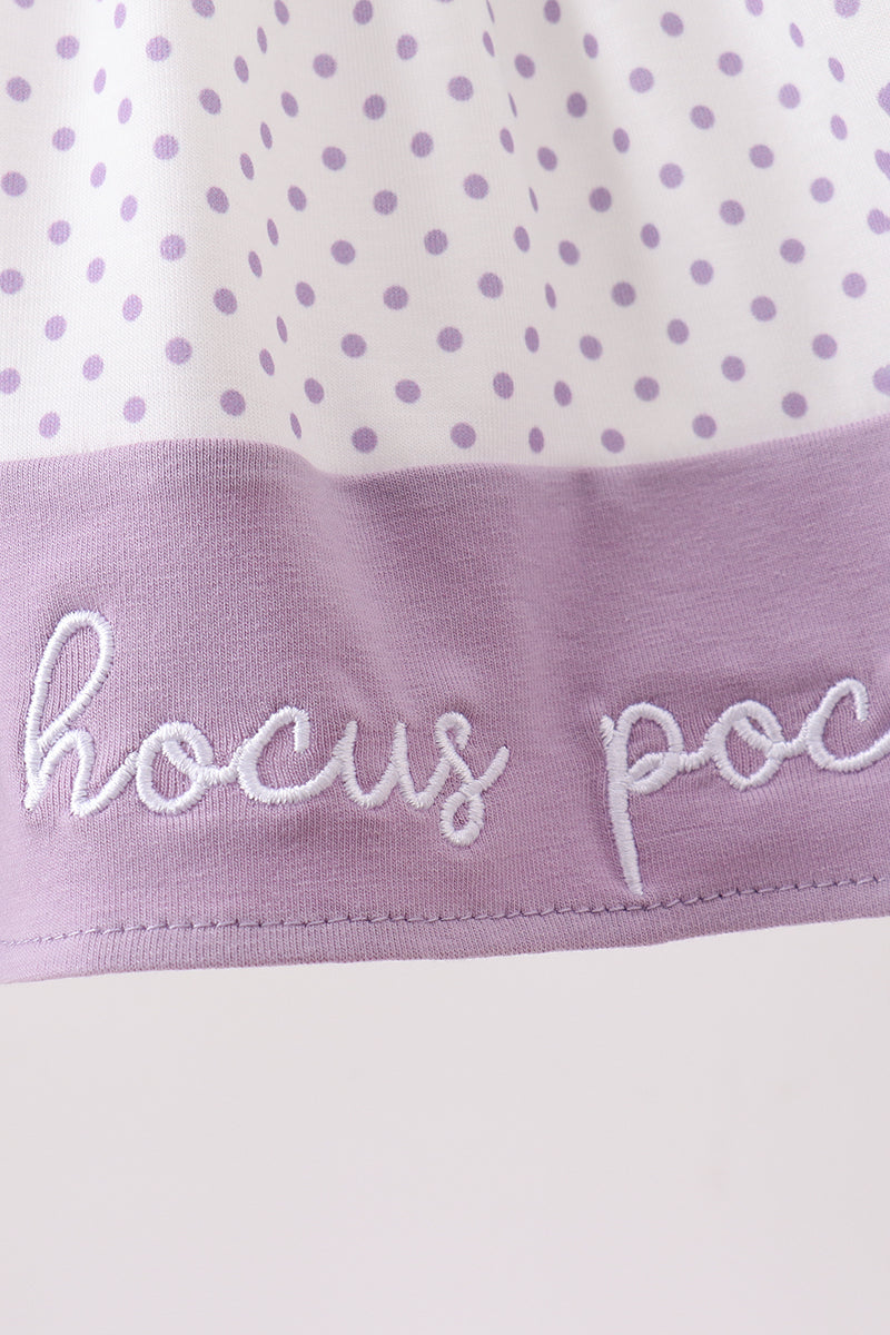 Purple Hocus pocus french knot ruffle bloomer set - Aaria Tees Aaria Tees