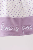 Purple Hocus pocus french knot ruffle bloomer set - Aaria Tees Aaria Tees