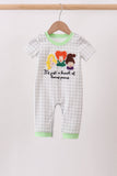 Green Hocus pocus french knot gingham romper - Aaria Tees Aaria Tees