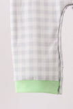 Green Hocus pocus french knot gingham romper - Aaria Tees Aaria Tees