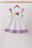 Purple Hocus pocus french knot ruffle dress - Aaria Tees Aaria Tees