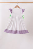 Purple Hocus pocus french knot ruffle dress - Aaria Tees Aaria Tees