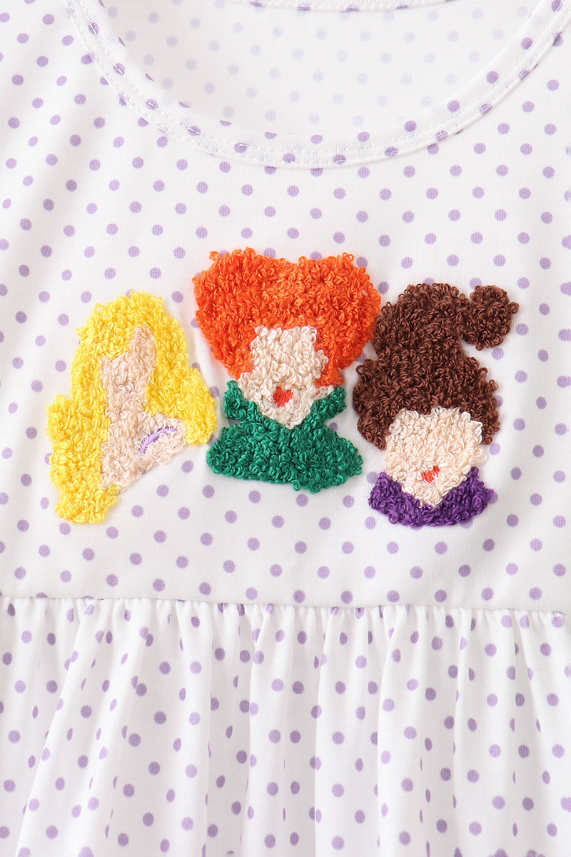 Purple Hocus pocus french knot ruffle pants set - Aaria Tees Aaria Tees