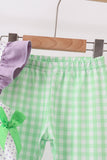 Purple Hocus pocus french knot ruffle pants set - Aaria Tees Aaria Tees
