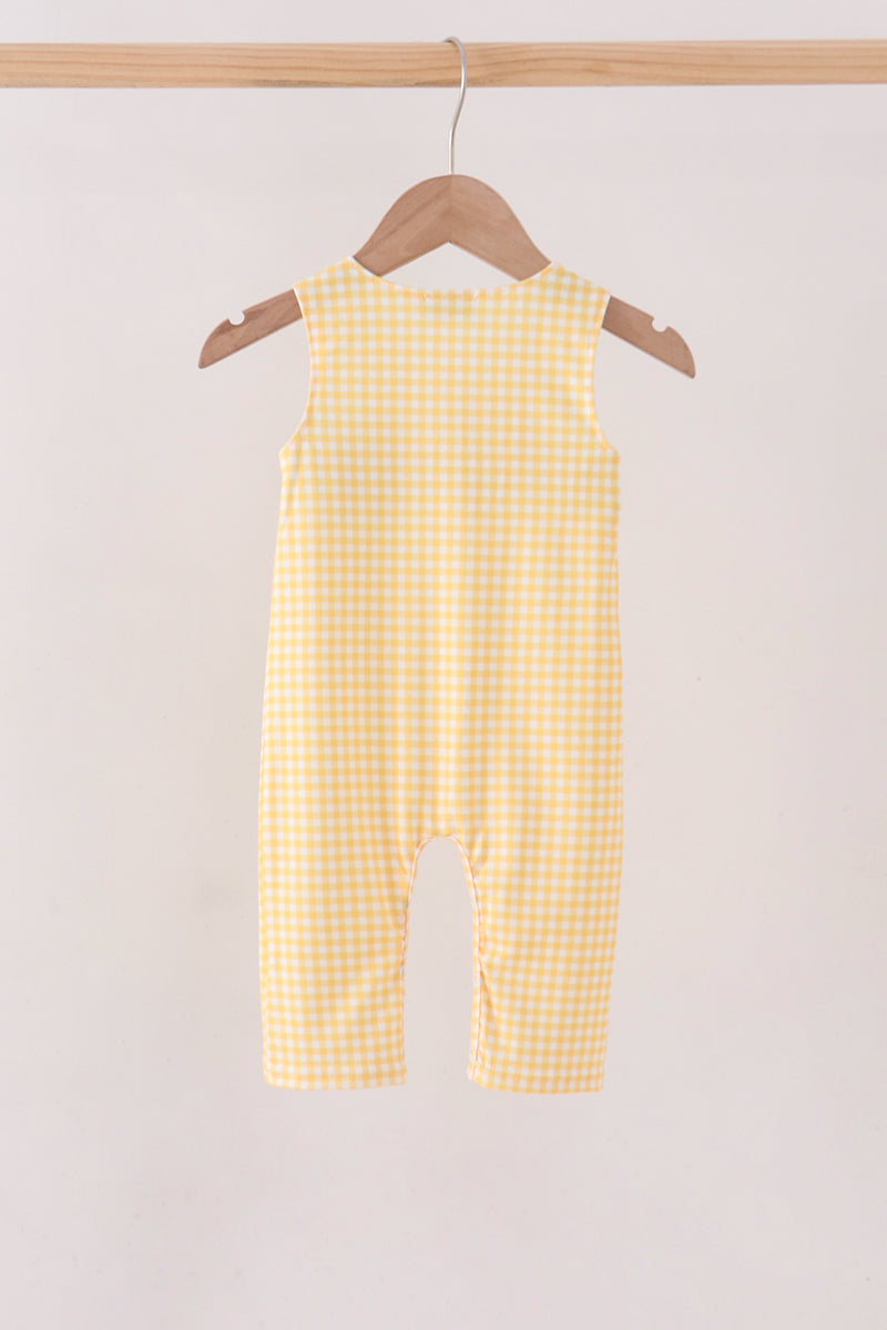 Mustard Candy Embroidery Gingham Jon Jon - Aaria Tees Aaria Tees