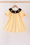 Mustard Candy Embroidery Gingham Dress - Aaria Tees Aaria Tees