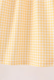 Mustard Candy Embroidery Gingham Dress - Aaria Tees Aaria Tees