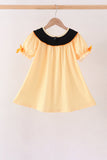 Mustard Candy Embroidery Gingham Dress - Aaria Tees Aaria Tees