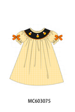 Mustard Candy Embroidery Gingham Dress Aaria Tees