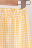 Mustard Candy Embroidery Gingham Pants Set - Aaria Tees Aaria Tees