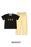 Mustard Candy Embroidery Gingham Pants Set Aaria Tees