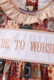 Brown Made to Worship Embroidery Bloomer Set Aaria Tees