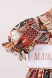 Brown Made to Worship Embroidery Bloomer Set Aaria Tees