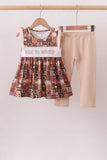 Brown Made to Worship Embroidery Pants Set Aaria Tees