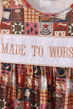 Brown Made to Worship Embroidery Pants Set Aaria Tees