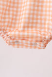 Orange Pumpkin Embroidery Gingham Bubble Aaria Tees