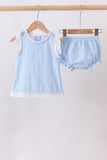 Blue Jacquard Lace Bloomer Set Aaria Tees