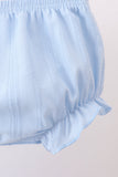 Blue Jacquard Lace Bloomer Set Aaria Tees