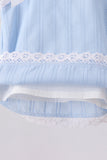 Blue Jacquard Lace Bloomer Set Aaria Tees