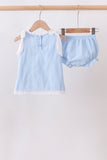 Blue Jacquard Lace Bloomer Set Aaria Tees