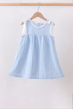 Blue Jacquard Lace Dress Aaria Tees