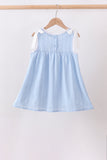 Blue Jacquard Lace Dress Aaria Tees
