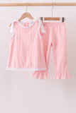 Pink Lace Ruffle Pants Set Aaria Tees