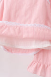 Pink Lace Ruffle Pants Set Aaria Tees
