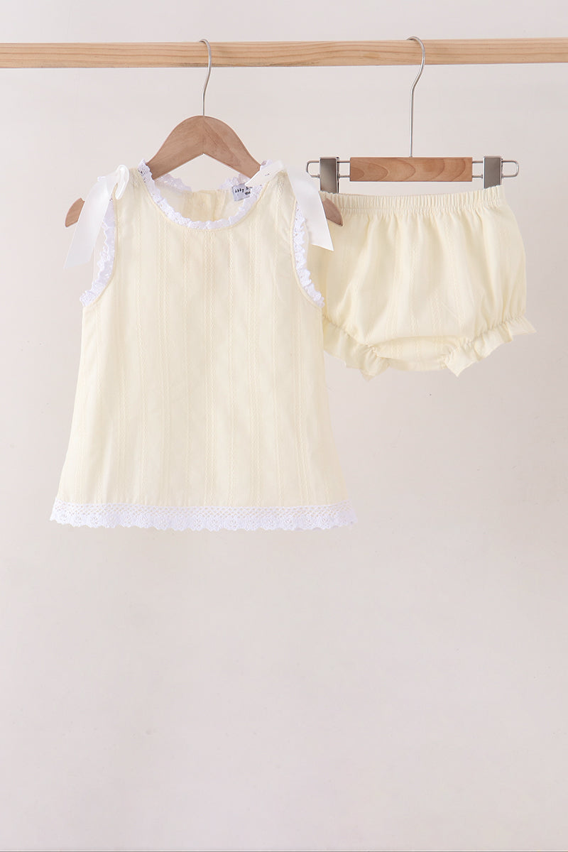 Beige Jacquard Bloomer Set - Aaria Tees Aaria Tees