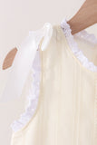 Beige Jacquard Bloomer Set - Aaria Tees Aaria Tees