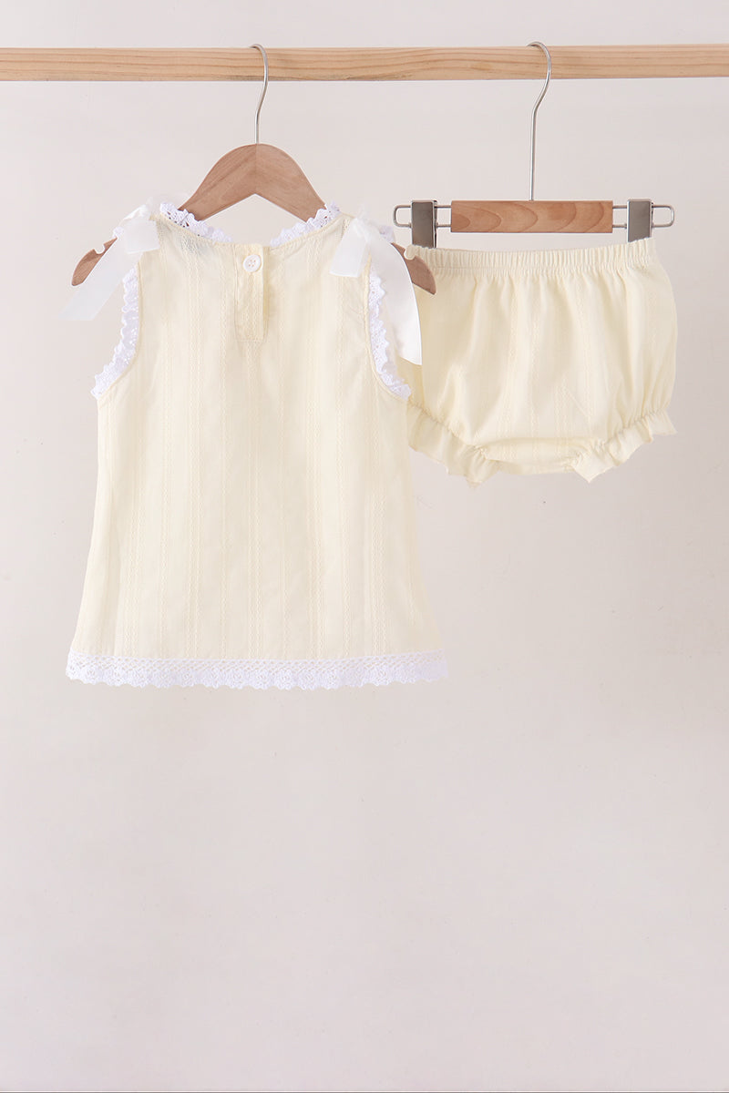 Beige Jacquard Bloomer Set - Aaria Tees Aaria Tees