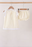 Beige Jacquard Bloomer Set - Aaria Tees Aaria Tees